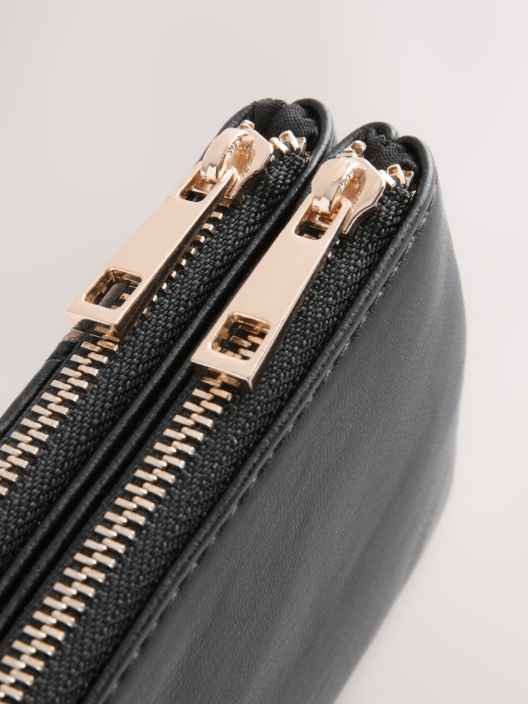 Black/Grey Zip Close Purse - Image 5 of 5 Black/Grey Zip Close Purse - Image 5 of 5