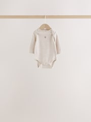 Neutral Bunny Long Sleeve Baby Bodysuits 5 Pack - Image 3 of 11