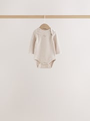 Neutral Bunny Long Sleeve Baby Bodysuits 5 Pack - Image 5 of 11