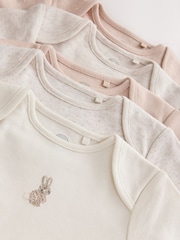 Neutral Bunny Long Sleeve Baby Bodysuits 5 Pack - Image 9 of 11