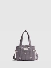 River Island Black Gingham Bow Holdall - Image 1 of 5