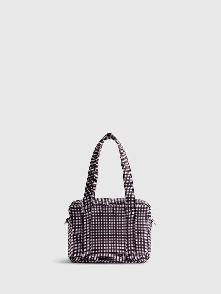 River Island Black Gingham Bow Holdall - Image 2 of 5