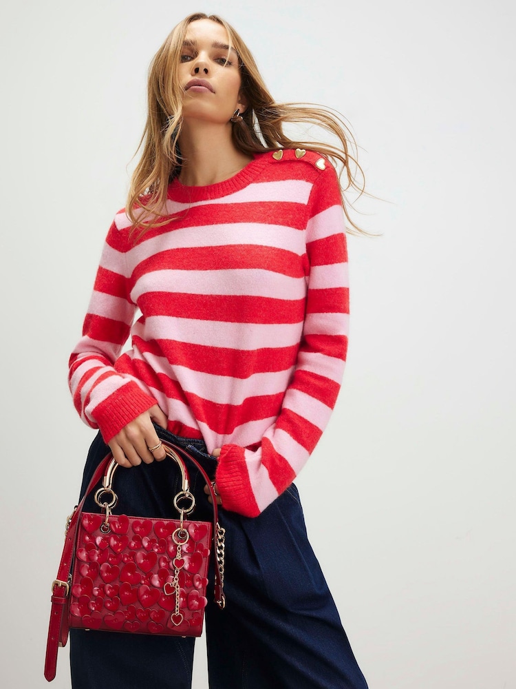 River Island Red 3D Heart Tote Bag - Image 1 of 5