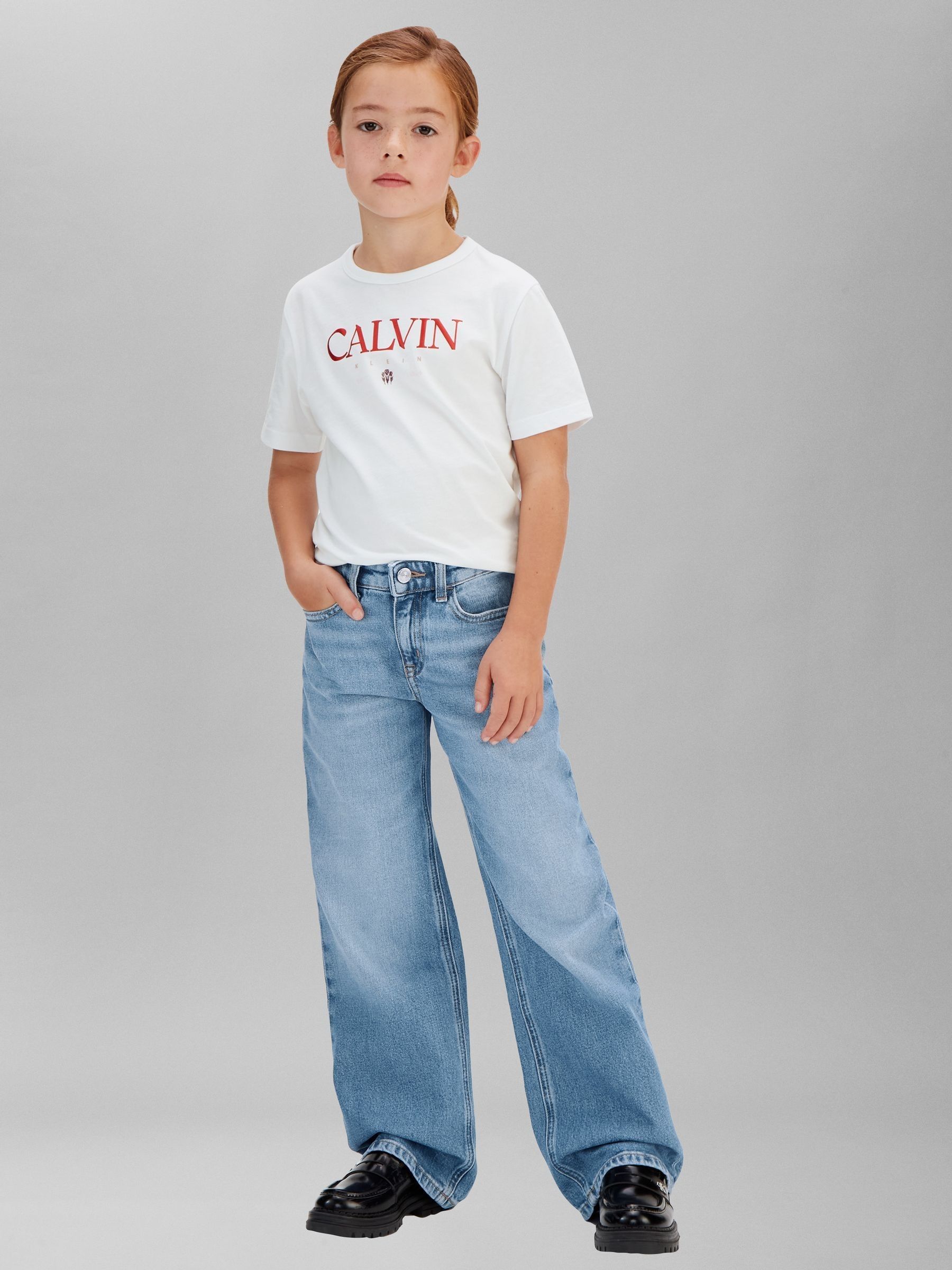 Calvin Klein Unisex Kids Blue High Rise Wide Leg Jeans - Image 1