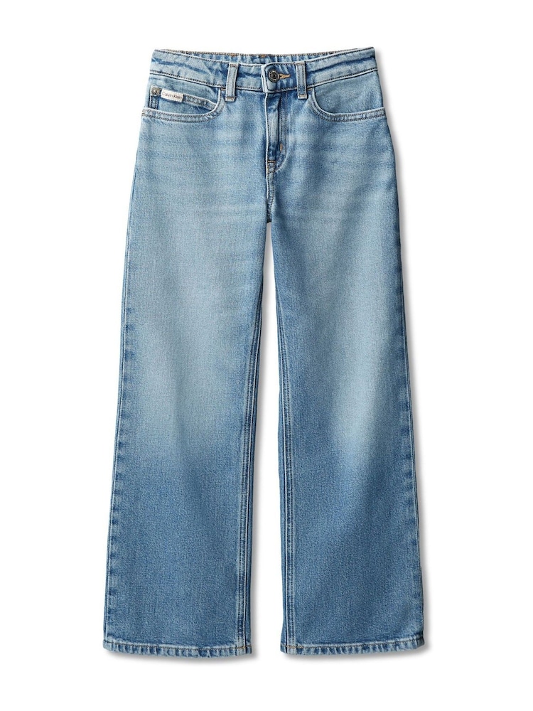 Calvin Klein Blue High Rise Wide Leg Jeans - Image 6 of 6 Calvin Klein Blue High Rise Wide Leg Jeans - Image 6 of 6