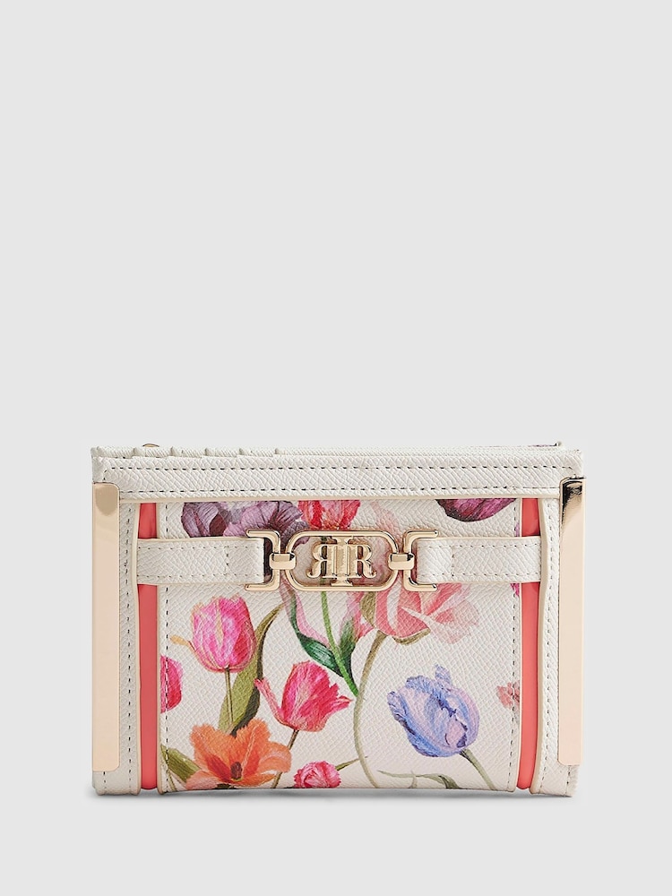 River Island Cream Floral Print Foldout Purse - Image 1 of 5