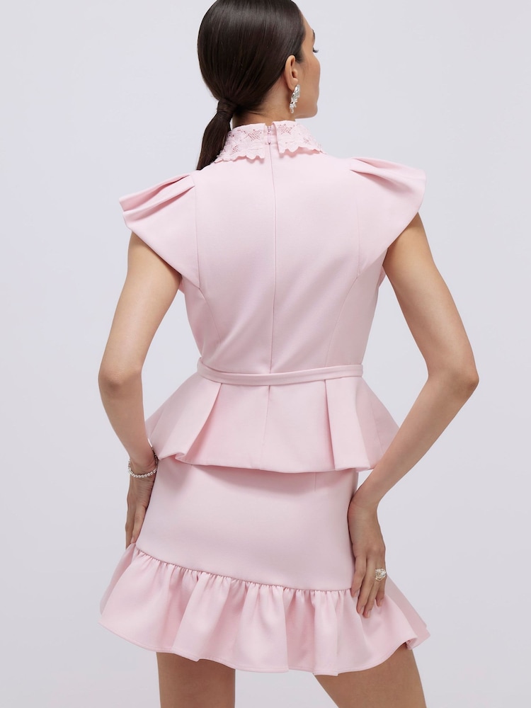River Island Pink Diamanta Pleated Mini Skirt - Image 4 of 4 River Island Pink Diamanta Pleated Mini Skirt - Image 4 of 4