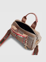 River Island Brown Monogram Jacquard Bowler Bag - Image 3 of 6