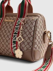 River Island Brown Monogram Jacquard Bowler Bag - Image 5 of 6