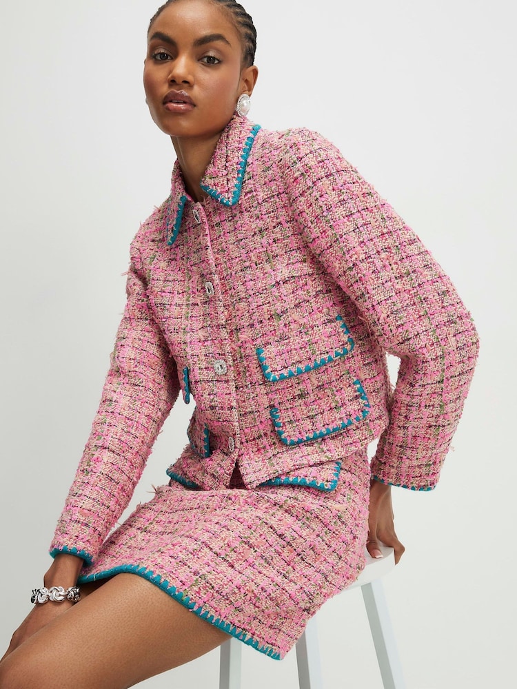 River Island Whipstitch Bouclé Trophy-jakke - Bilde 1 av 4