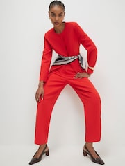 River Island מכנסיים בגזרה צרה מחויטת עם עיטור תפר - תמונה 1 מתוך 4