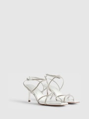 River Island Silver Heatseal Strappy Heeled Sandals - Image 3 of 6