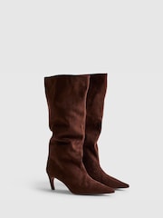 River Island Brown High Leg Heeled Boots - Image 1 of 6