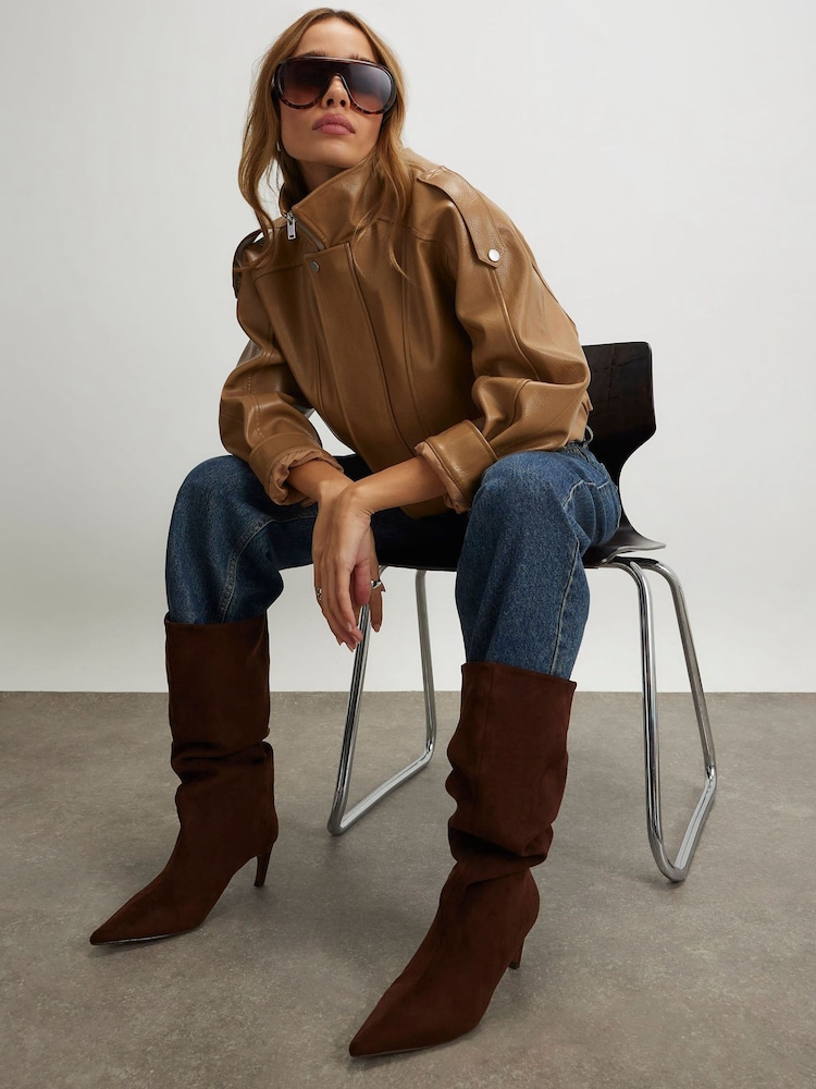 River Island Brown High Leg Heeled Boots - Image 6 of 6