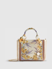 River Island Cream Floral Chain Tote Bag - Image 1 of 6