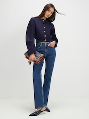 River Island Blue Structured Sleeve Cardigan - Image 3 of 4