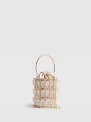 River Island Gold Diamante Basket Bag - Image 2 of 5