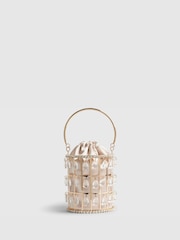 River Island Gold Diamante Basket Bag - Image 3 of 5