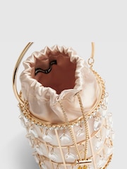River Island Gold Diamante Basket Bag - Image 4 of 5
