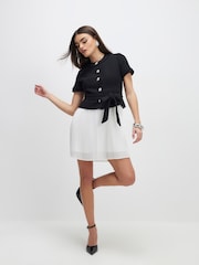 River Island Bouclé-Hybrid-Falten-Minikleid - Bild 1 von 3