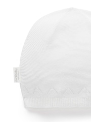 Purebaby White Layette Beanie - Image 2 of 2