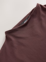 Wine Soft Touch Slinky Nylon Cap Sleeve Bodysuit - Image 2 of 3