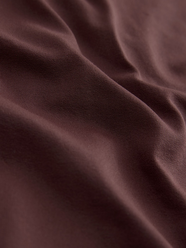 Wine Soft Touch Slinky Nylon Cap Sleeve Bodysuit - Image 3 of 3