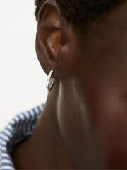 Oliver Bonas Silver Tone Anita Ridged Sterling Silver Hoop Earrings - Image 5 of 5