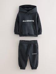 smALLSAINTS Black Cut and Sew Panel Younger Hoodie and Joggers Set - Image 8 of 13