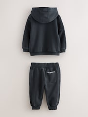 smALLSAINTS Black Cut and Sew Panel Younger Hoodie and Joggers Set - Image 9 of 13
