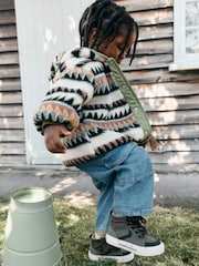 Khaki/Cream Aztech All Over Print Fleece (3mths-7yrs) - Image 2 of 10