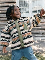 Khaki/Cream Aztech All Over Print Fleece (3mths-7yrs) - Image 3 of 10