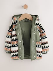 Khaki/Cream Aztech All Over Print Fleece (3mths-7yrs) - Image 4 of 10