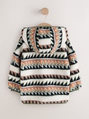 Khaki/Cream Aztech All Over Print Fleece (3mths-7yrs) - Image 5 of 10