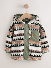 Khaki/Cream Aztech All Over Print Fleece (3mths-7yrs) - Image 6 of 10