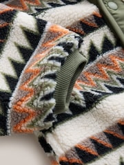 Khaki/Cream Aztech All Over Print Fleece (3mths-7yrs) - Image 8 of 10