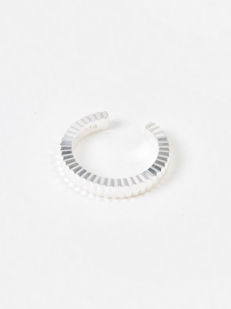 Oliver Bonas Silver Tone Anita Ridged Texture Ear Cuff - Image 1 of 4