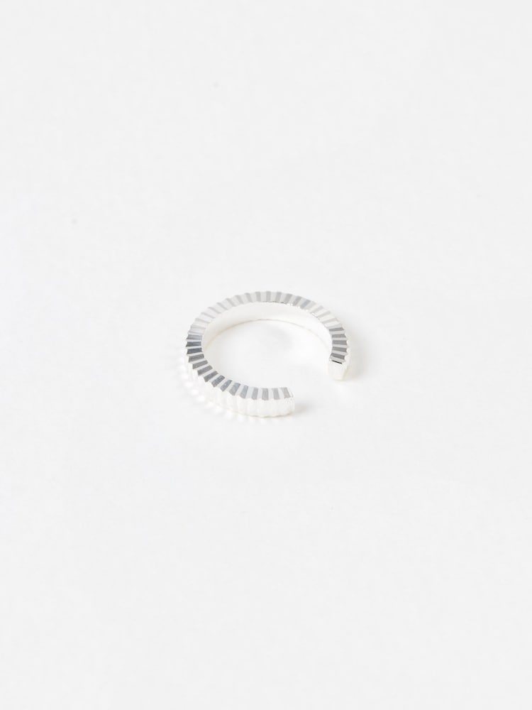Oliver Bonas Silver Tone Anita Ridged Texture Ear Cuff - Image 2 of 4