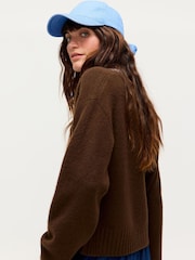 Oliver Bonas Red Striped V-Neck Knitted Cardigan - Image 2 of 8