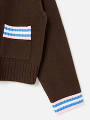 Oliver Bonas Red Striped V-Neck Knitted Cardigan - Image 6 of 8