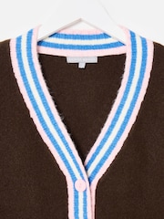 Oliver Bonas Red Striped V-Neck Knitted Cardigan - Image 7 of 8