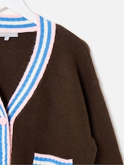 Oliver Bonas Red Striped V-Neck Knitted Cardigan - Image 8 of 8