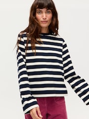 Oliver Bonas Blue Striped Long Sleeve Top - Image 1 of 7