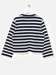 Oliver Bonas Blue Striped Long Sleeve Top - Image 4 of 7