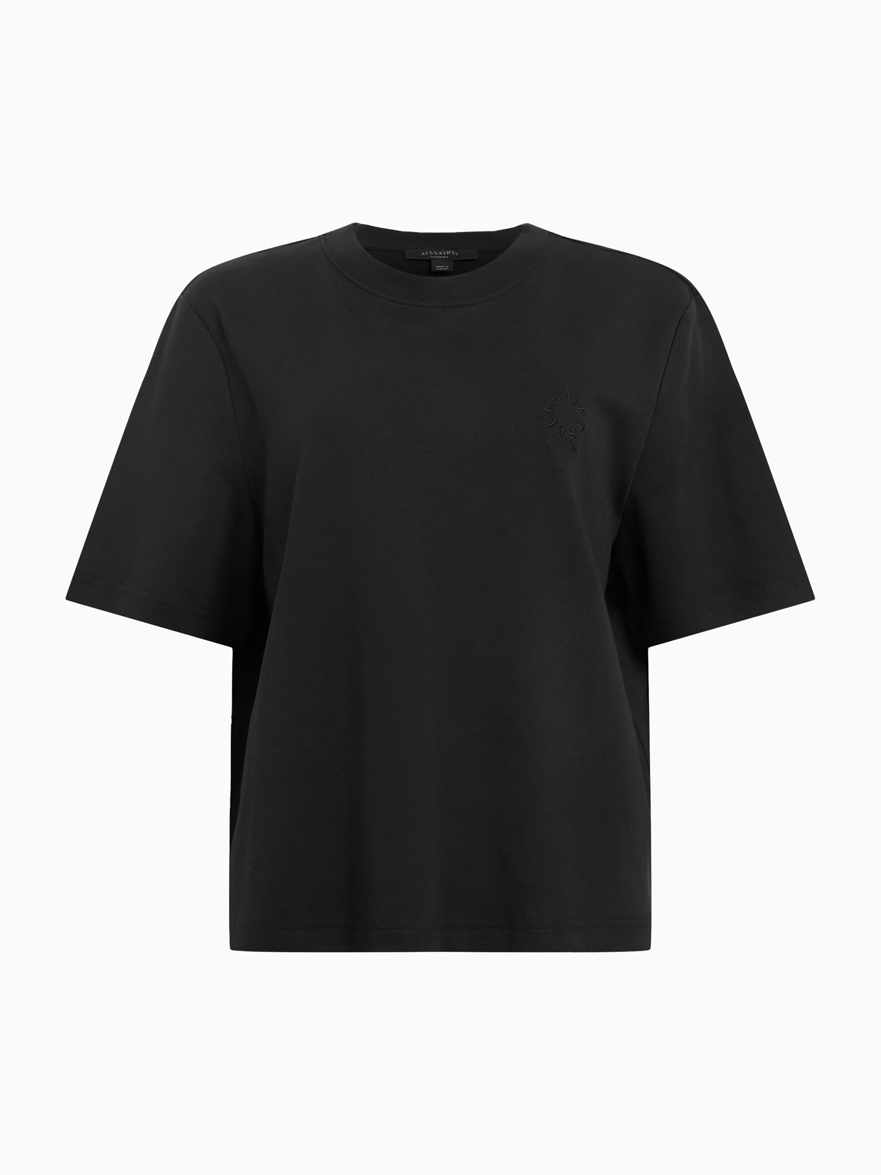 Buy AllSaints Black Lisa Haven Embroidered Text Logo Cotton T