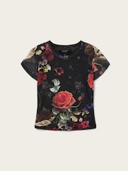 AllSaints Black Ellie Mesh T-Shirt - Image 6 of 6