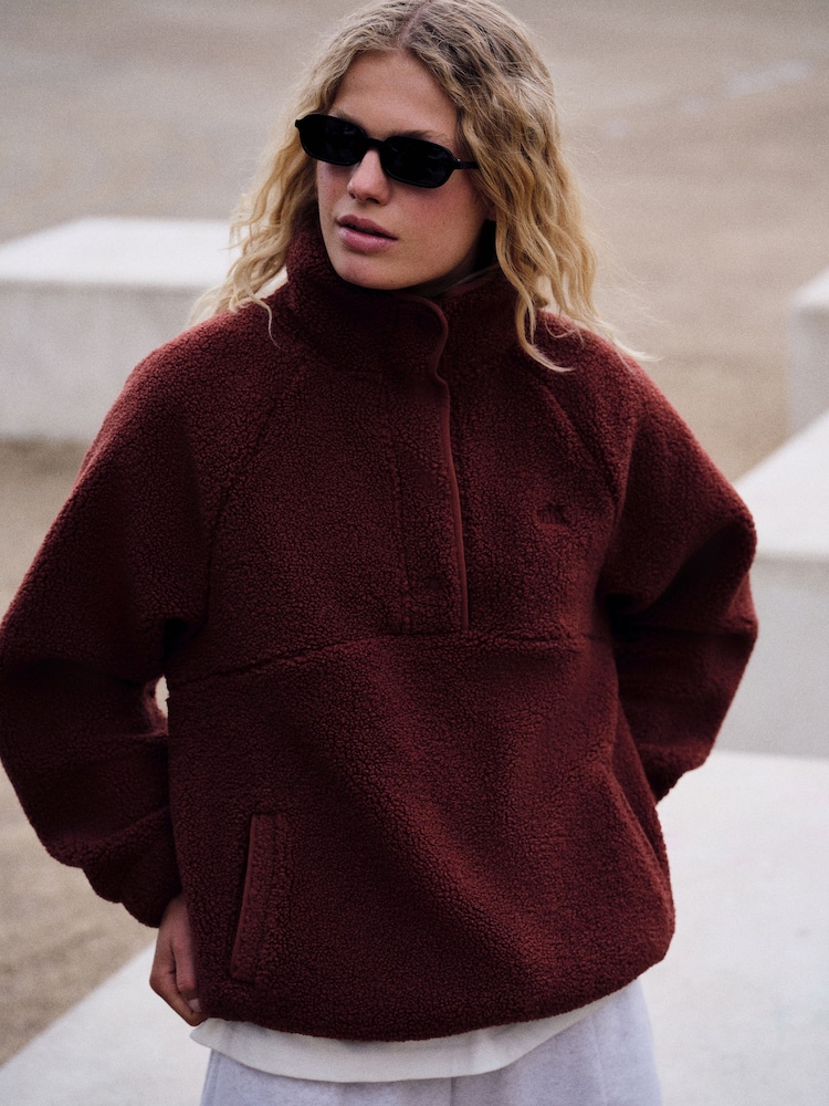 self. Rust Brown Borg Popper Neck Jumper - Image 1 of 5
