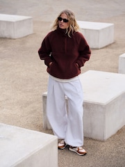 self. Rust Brown Borg Popper Neck Jumper - Image 2 of 5
