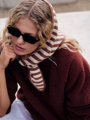 self. Rust Brown Borg Popper Neck Jumper - Image 3 of 5