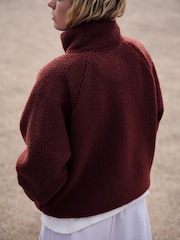 self. Rust Brown Borg Popper Neck Jumper - Image 4 of 5